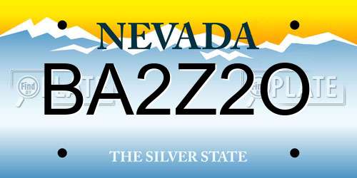 BA2Z2O Nevada License Plate
