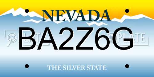 BA2Z6G Nevada License Plate