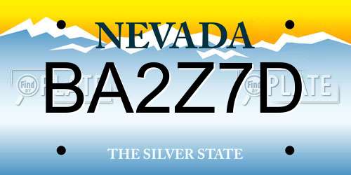 BA2Z7D Nevada License Plate