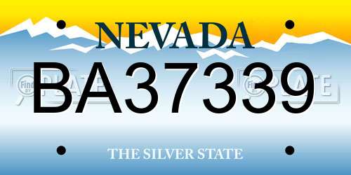 BA37339 Nevada License Plate