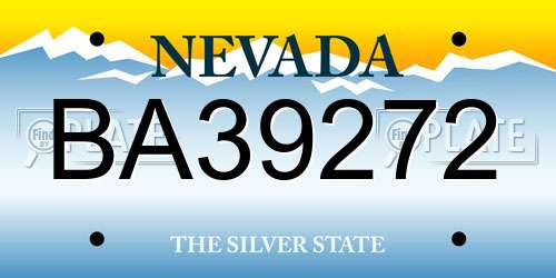 BA39272 Nevada License Plate