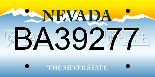 BA39277 Nevada License Plate