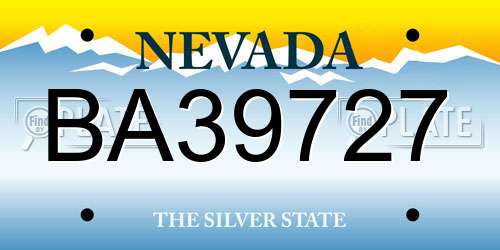 BA39727 Nevada License Plate