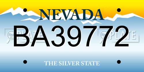BA39772 Nevada License Plate