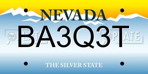 BA3Q3T Nevada License Plate