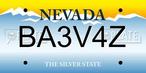 BA3V4Z Nevada License Plate