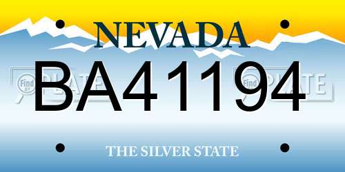 BA41194 Nevada License Plate