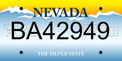 BA42949 Nevada License Plate