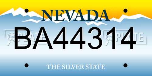 BA44314 Nevada License Plate