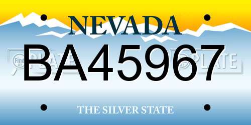 BA45967 Nevada License Plate