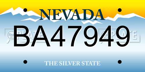 BA47949 Nevada License Plate