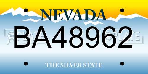 BA48962 Nevada License Plate