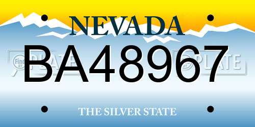 BA48967 Nevada License Plate
