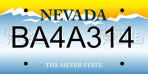 BA4A314 Nevada License Plate