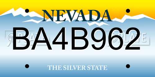 BA4B962 Nevada License Plate