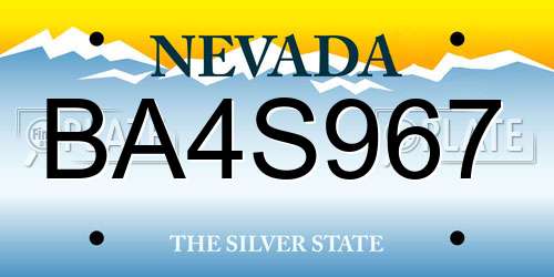 BA4S967 Nevada License Plate