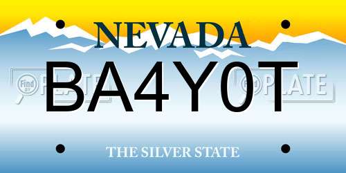 BA4Y0T Nevada License Plate