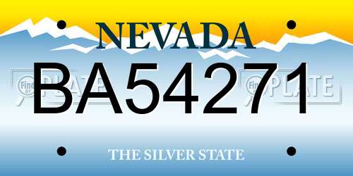 BA54271 Nevada License Plate