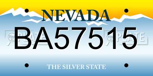 BA57515 Nevada License Plate