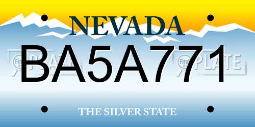 BA5A771 Nevada License Plate