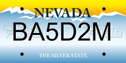 BA5D2M Nevada License Plate