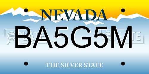 BA5G5M Nevada License Plate