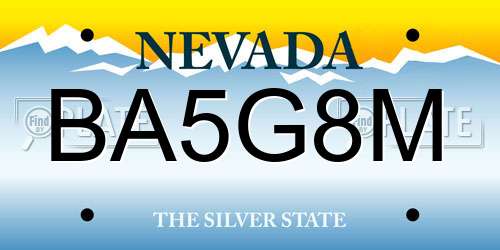 BA5G8M Nevada License Plate