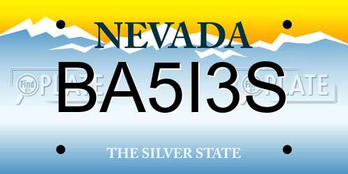 BA5I3S Nevada License Plate