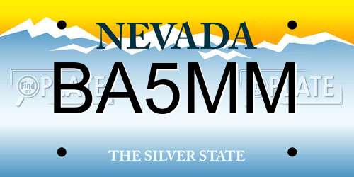 BA5MM Nevada License Plate