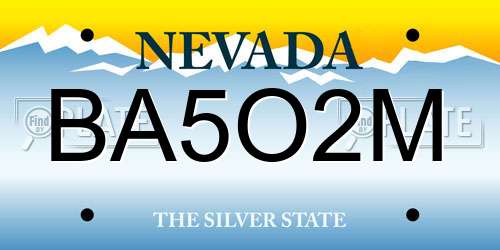 BA5O2M Nevada License Plate