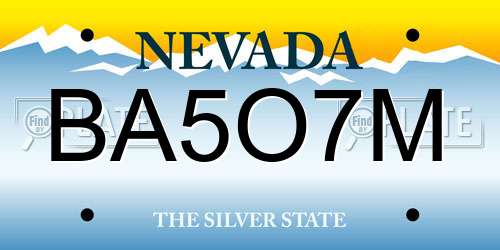 BA5O7M Nevada License Plate