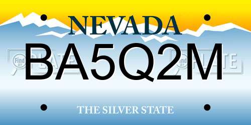 BA5Q2M Nevada License Plate