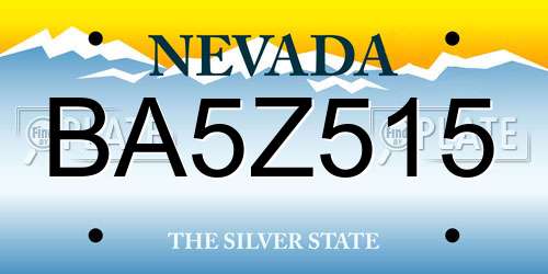 BA5Z515 Nevada License Plate