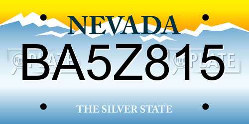 BA5Z815 Nevada License Plate