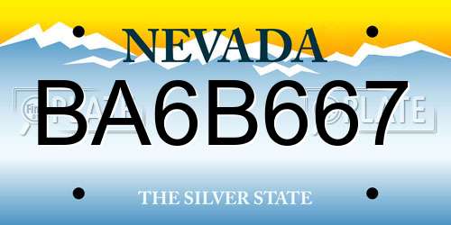BA6B667 Nevada License Plate