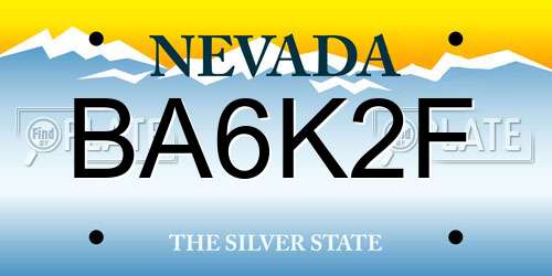 BA6K2F Nevada License Plate