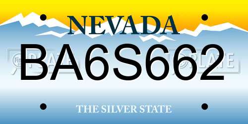 BA6S662 Nevada License Plate