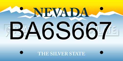 BA6S667 Nevada License Plate