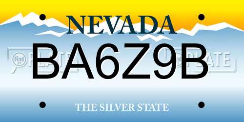 BA6Z9B Nevada License Plate