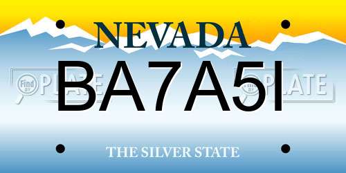 BA7A5I Nevada License Plate