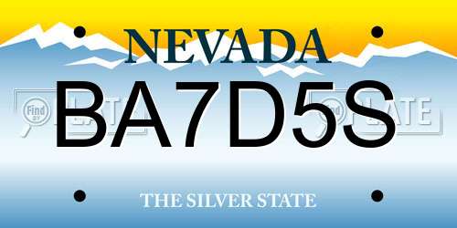 BA7D5S Nevada License Plate