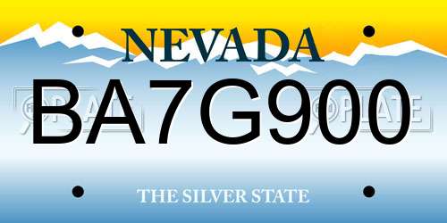 BA7G900 Nevada License Plate