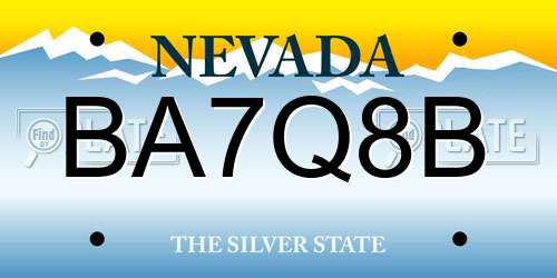 BA7Q8B Nevada License Plate