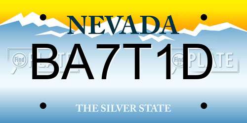 BA7T1D Nevada License Plate