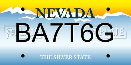 BA7T6G Nevada License Plate
