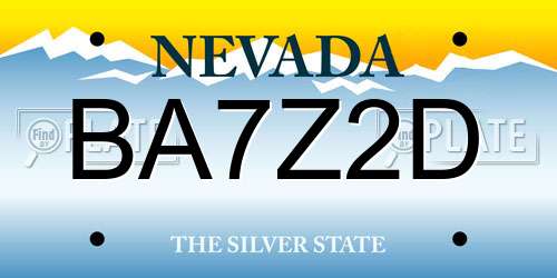 BA7Z2D Nevada License Plate