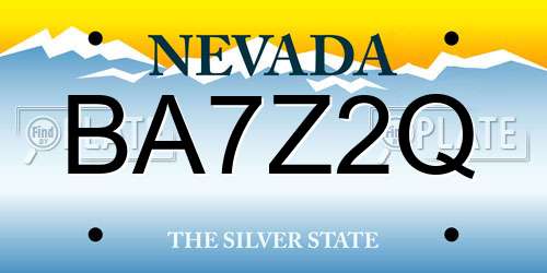BA7Z2Q Nevada License Plate
