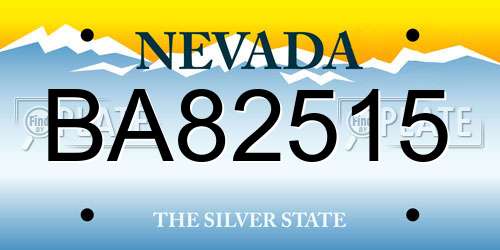BA82515 Nevada License Plate