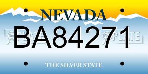 BA84271 Nevada License Plate