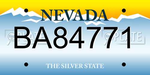 BA84771 Nevada License Plate